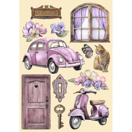 Colored Wooden shape A5 - Lavender