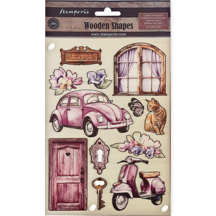 Colored Wooden shape A5 - Lavender