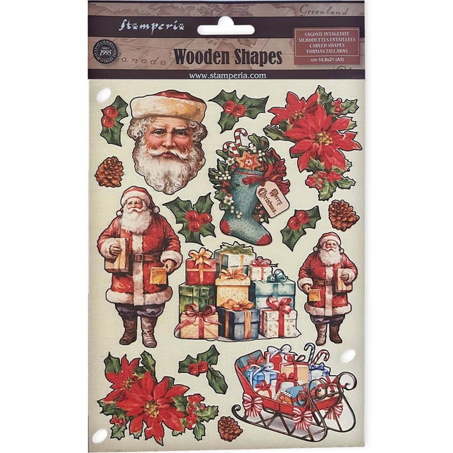 Colored Wooden shape A5 - Classic Christmas