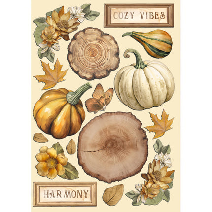 Colored Wooden shape A5 - Golden Harmony pumpkins