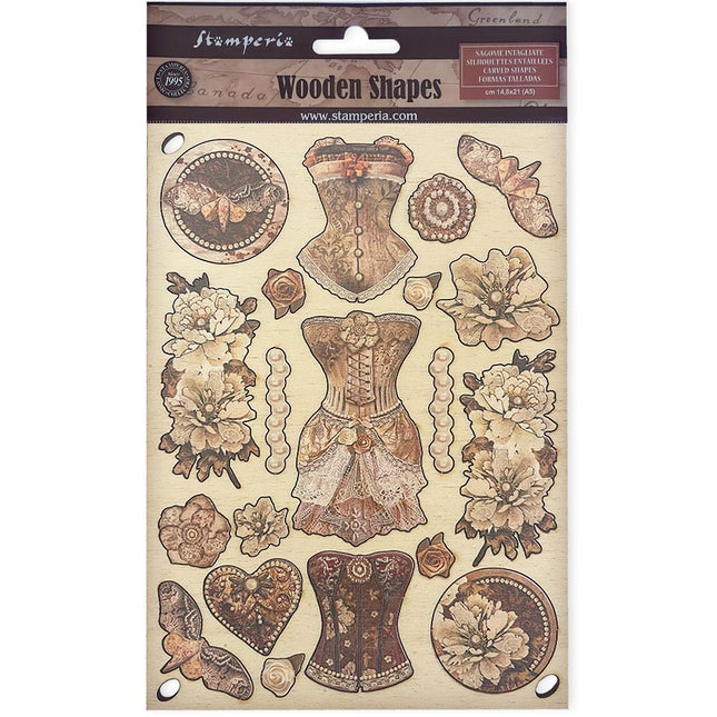 Colored Wooden shape A5 - Old Lace