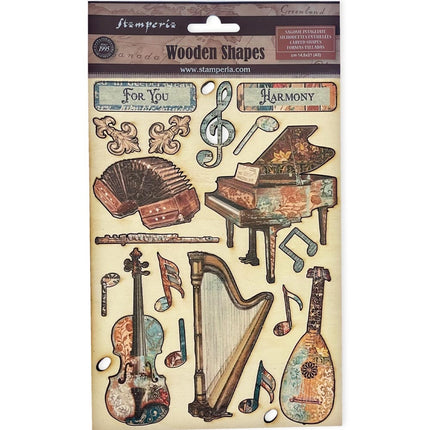 Colored Wooden shape A5 - Music