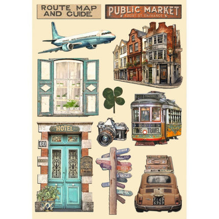 Colored Wooden shape A5 - Art of Travelling