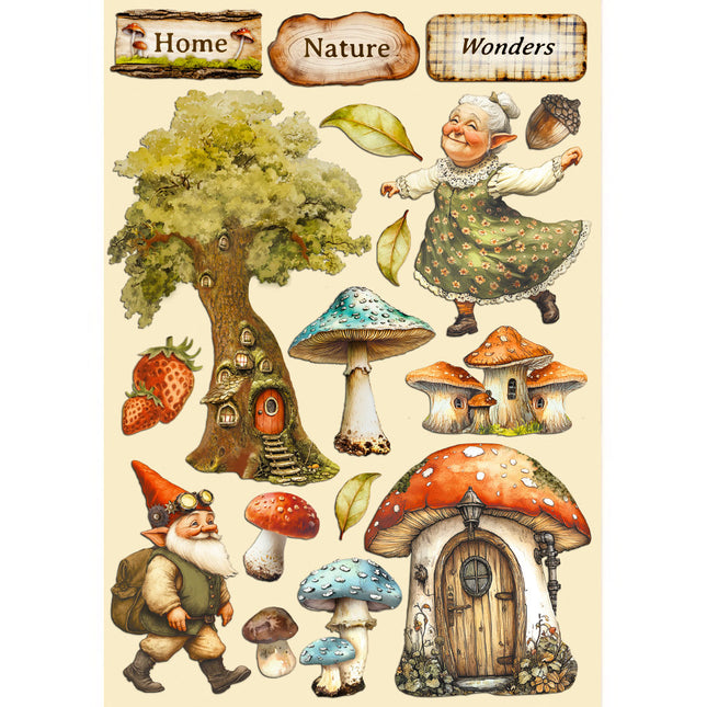 Colored Wooden shape A5 - Hidden Grove