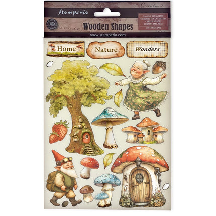 Colored Wooden shape A5 - Hidden Grove