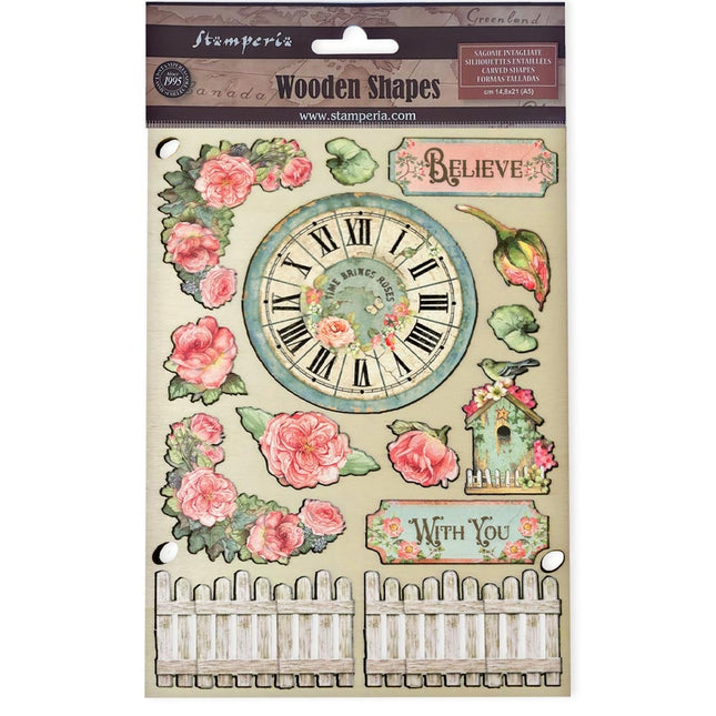 Colored Wooden shape A5 - House of Roses