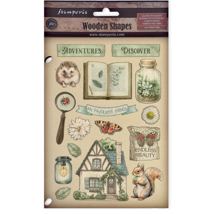 Colored Wooden shape A5 - Herbarium Silvae