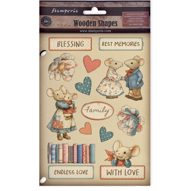 Colored Wooden shape A5 - Family