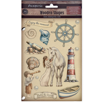 Colored Wooden shape A5 - Silent Sea