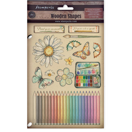 Colored Wooden shape A5 - Daisy Art
