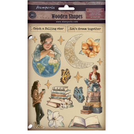 Colored Wooden shape A5 - Secret Diary