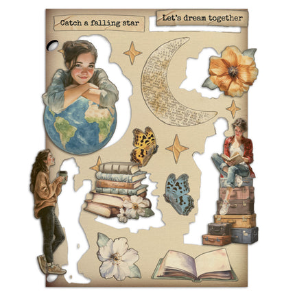 Colored Wooden shape A5 - Secret Diary