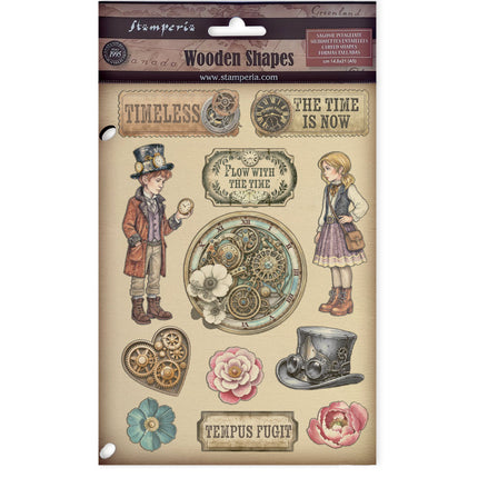 Printed decorative Wooden shape for Art and Craft A5 - Gardens of Time