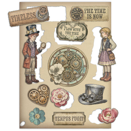 Printed decorative Wooden shape for Art and Craft A5 - Gardens of Time