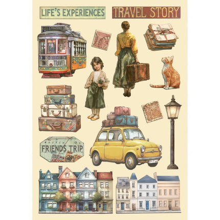 Colored Wooden shape A5 - Art of Travelling
