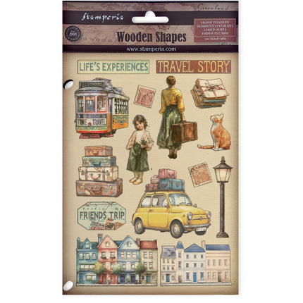 Colored Wooden shape A5 - Art of Travelling