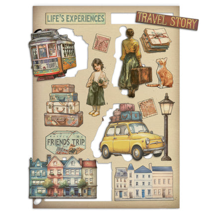 Colored Wooden shape A5 - Art of Travelling