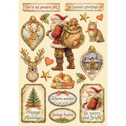 Printed decorative Wooden shape for Art and Craft A5 - Silent Night