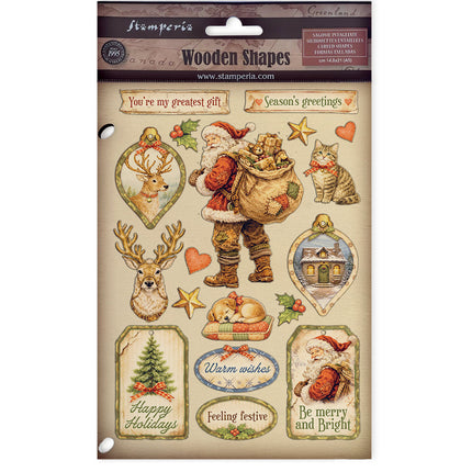 Printed decorative Wooden shape for Art and Craft A5 - Silent Night