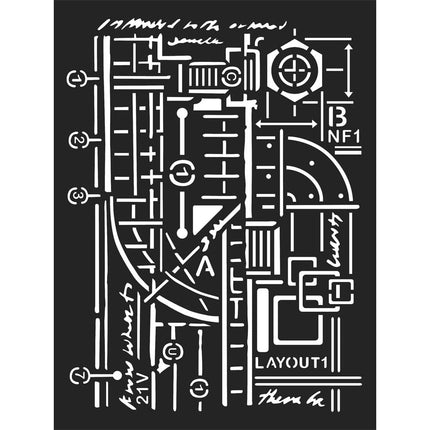 Thick stencil cm. 15x20  - Mixed Media Layout