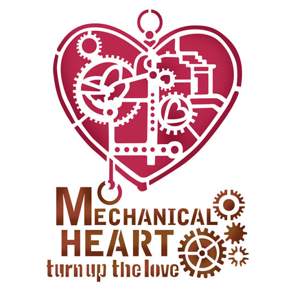 Stencil D cm. 20x15 Mechanical Heart