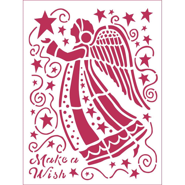 Stencil D cm. 20x15 Make a wish Angel