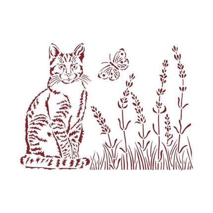 Stencil D cm 20x15 -  Provence cat