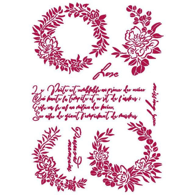 Stencil G 21x29,7 cm - Romantic Journal garlands love