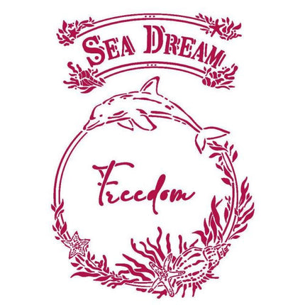 Stencil G 21x29,7 cm - Romantic Sea Dream freedom