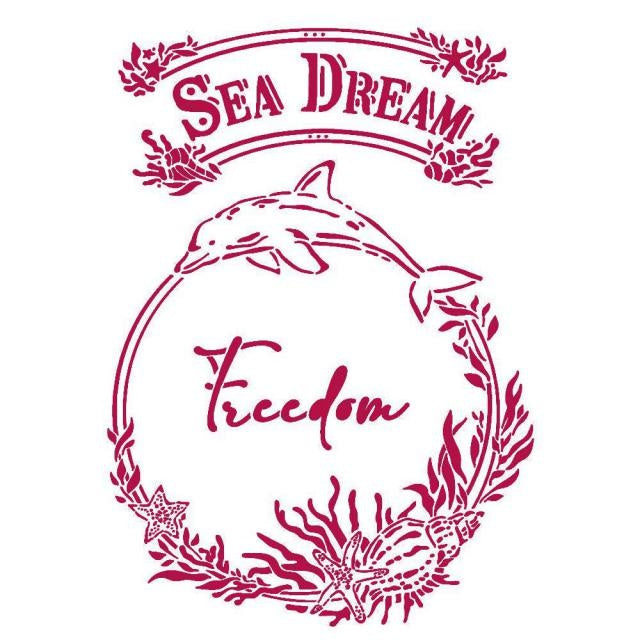 Stencil G 21x29,7 cm - Romantic Sea Dream freedom