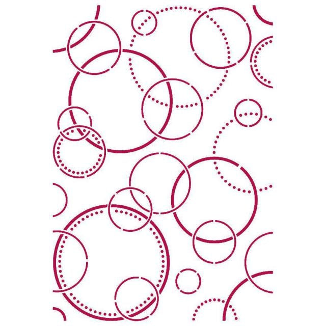 Stencil G 21x29,7 cm - Romantic Threads bubbles