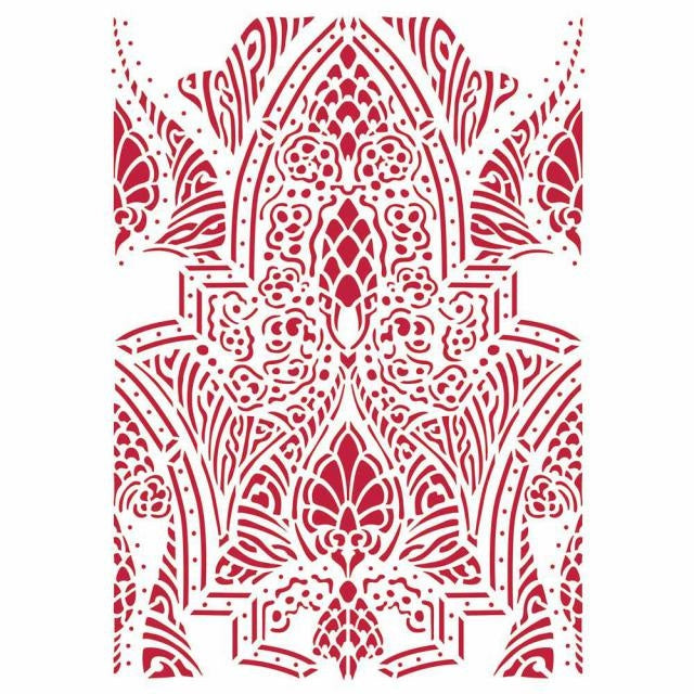 Stencil G 21x29,7 cm - Romantic Horses saddle patter