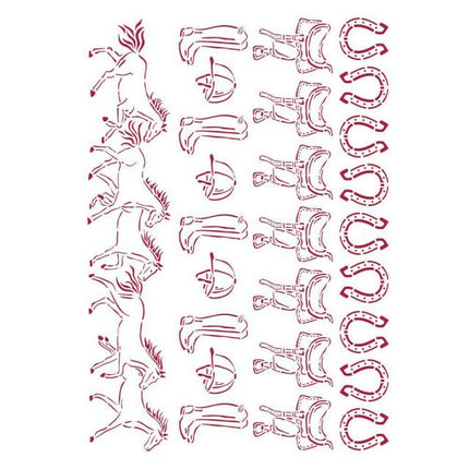 Stencil G 21x29,7 cm - Romantic Horses running horses
