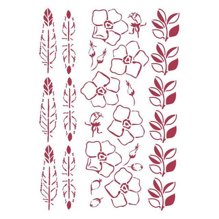 Stencil G cm 21x29,7 - Romantic Christmas borders
