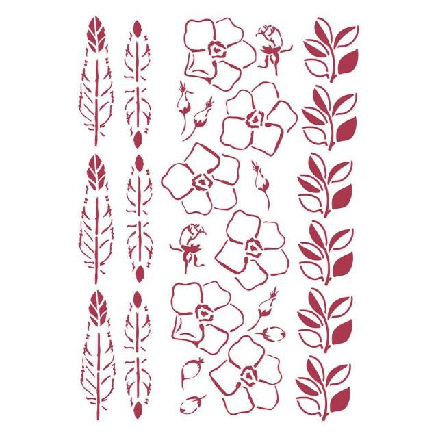 Stencil G cm 21x29,7 - Romantic Christmas borders
