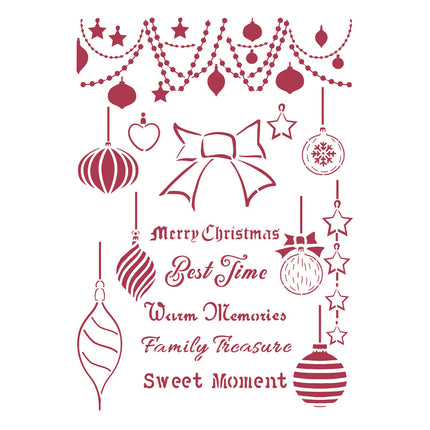 Stencil G cm 21x29,7 - Christmas Patchwork balls