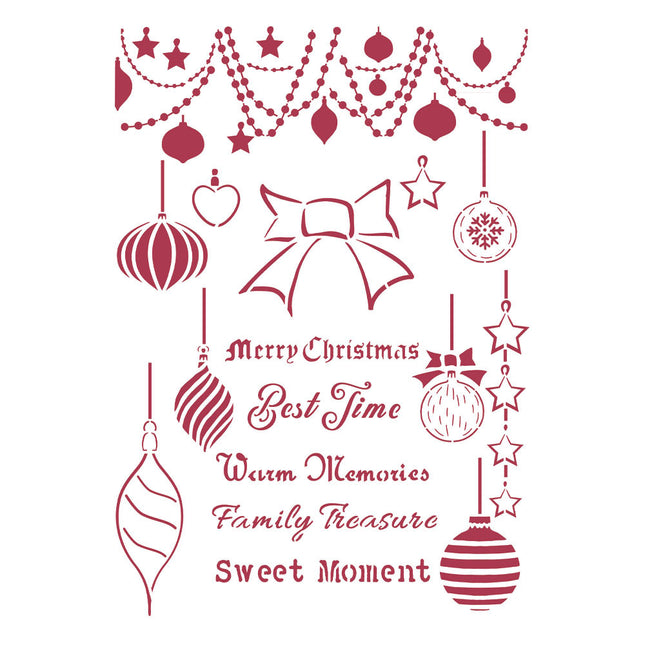 Stencil G cm 21x29,7 - Christmas Patchwork balls
