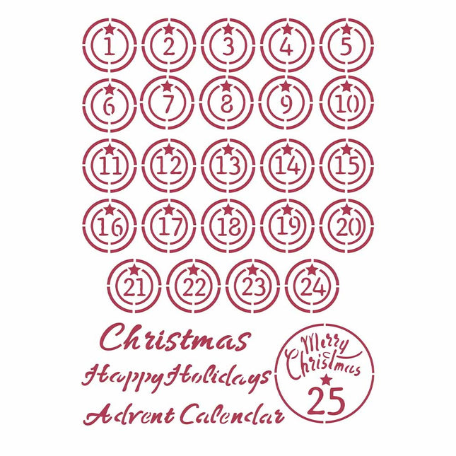 Stencil G cm 21x29,7 - Christmas Patchwork advent