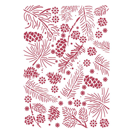 Stencil G cm 21x29,7 - Christmas pinecones