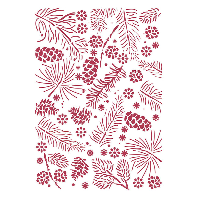 Stencil G cm 21x29,7 - Christmas pinecones