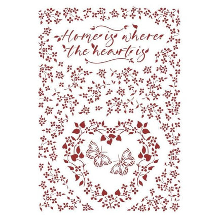 Stencil G cm 21x29,7 - Provence Home is where the heart is