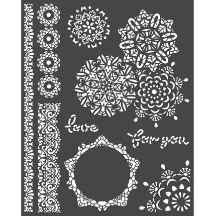Thick Stencil 20x25 cm - Passion laces