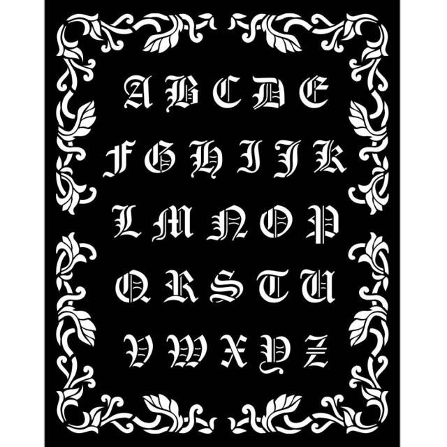 Thick stencil 20x25 cm - Sleeping Beauty alphabet