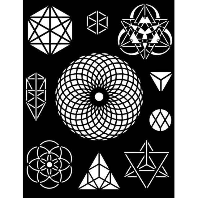 Thick stencil cm 20X25 - Cosmos Infinity symbols
