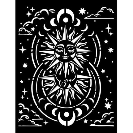 Thick stencil cm 20X25 - Cosmos Infinity sun