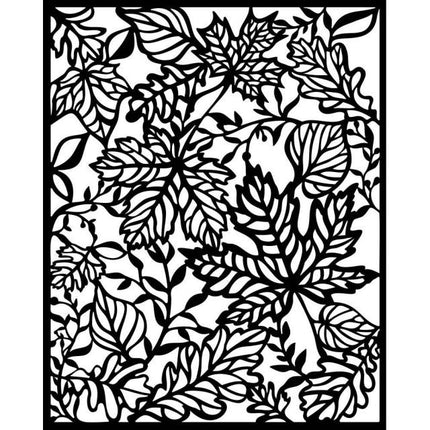 Thick stencil cm 20X25 - Magic Forest leaves