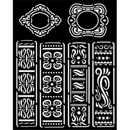 Thick stencil cm 20X25 - Vintage Library books