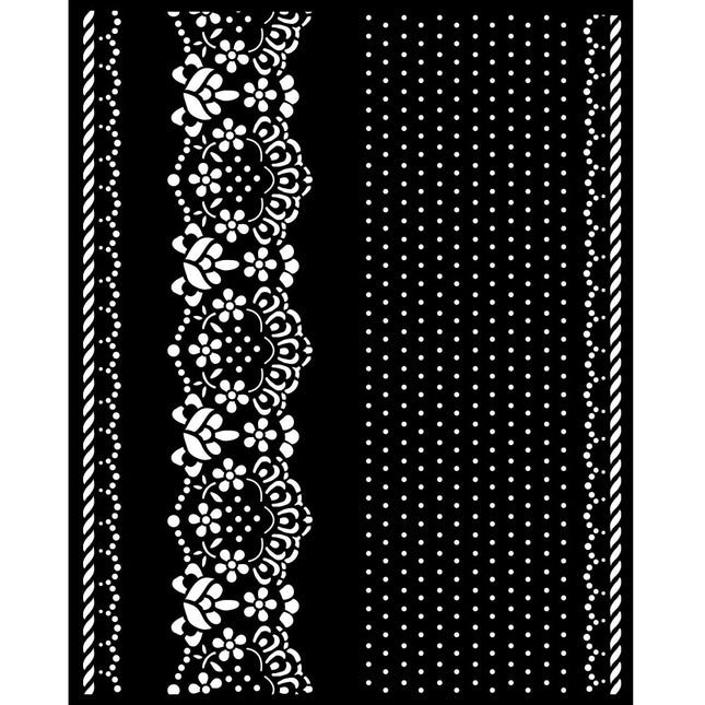Thick stencil cm 20x25 - Sunflower Art borders and lace
