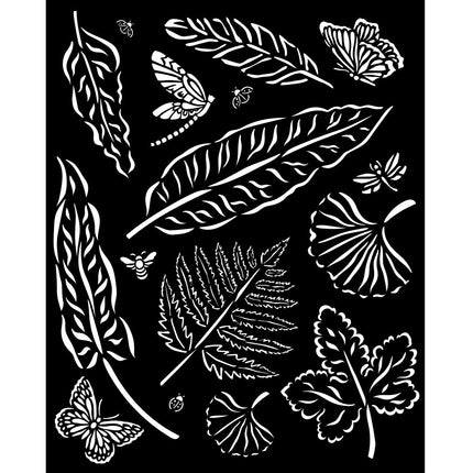 Thick stencil cm 20x25 - Sunflower Art leaves