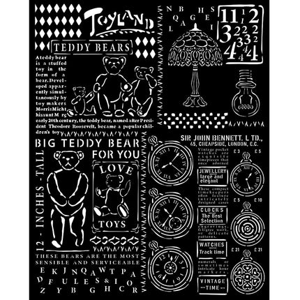 Thick stencil cm 20X25 - Brocante Antiques Teddy Bear